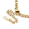 Ion Plating(IP) 304 Stainless Steel Figaro Chains Necklace with Rhinestone for Women NJEW-P229-07G-3