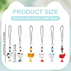 6Pcs 6 Style Alloy Enamel Pendant Decorations HJEW-WR00045-2