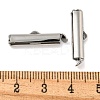 Brass Slide On End Clasp Tubes KK-N254-119P-03-3