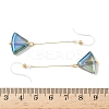 Electroplated 304 Stainless Steel Resin Fan Dangle Earrings EJEW-Z129-11G-03-5