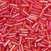 Transparent Colours Rainbow Glass Bugle Beads TSDB6MM165B-4