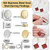 60Pcs 2 Colors 201 Stainless Steel Stud Earring Findings with Hole DIY-SC0023-54-2