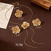Flower Alloy Plastic Pearl Stud Earrings & Pendant Lariat Necklaces & Rings Sets for Women WG42618-01-4