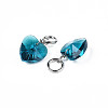 Faceted Transparent Glass Charms GLAA-T024-04D-3