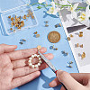 24Pcs 6 Style Ion Plating(IP) 304 Stainless Steel Flat Round Stud Findings STAS-UN0050-65-3