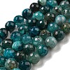 Faceted Natural Dragon Veins Agate Beads Strands X-G-F447-12mm-P07-2