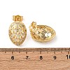 Brass Micro Pave Cubic Zirconia Egg Stud Earrings EJEW-B153-12G-5
