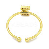 Rack Plating Brass Open Cuff Rings for Women RJEW-F162-02G-Z-3
