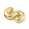 Brass Micro Pave Clear Cubic Zirconia Pendants KK-E093-04G-S-2