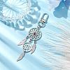 Alloy Woven Web/Net with Feather Pendant Decorations HJEW-TA00191-2