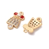 Brass Micro Pave Cubic Zirconia Pendants X1-KK-D420-01G-04-2