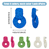 4 Pairs 4 Colors Raffia Grass Donut Dangle Stud Earrings EJEW-FI0002-30-9