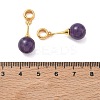 Natural Amethyst & Brass European Dangle Charms GG-D002-15G-01-3