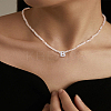 1Pc Glass Rondelle Beaded Necklaces NJEW-LP0007-23B-1