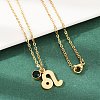 304 Stainless Steel Glass Drill Birth Stone Constellation Pendant Necklaces LS-STAS-D305-08G-E-1
