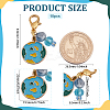 10Pcs Earth Alloy Sky Blue Enamel Pendant Decoration HJEW-FG00021-2