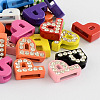 Mixed Color Zinc Alloy Grade A Rhinestone Letter Slide Charms ALRI-S130-P-1
