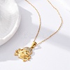 304 Stainless Steel Crystal Rhinestone Skull Pendant Necklaces NJEW-Z057-03C-G-3