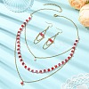 Rondelle 304 Stainless Steel & Glass Beaded Layered Necklace and Earring Set Set for Women SJEW-JS01384-2