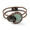Natural Green Aventurine Hinged Bangles BJEW-G679-02R-01-3