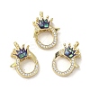 Brass Micro Pave Clear Cubic Zirconia Lobster Claw Clasps KK-K385-011G-2
