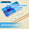 3315Pcs 15 Colors Glass Round Seed Beads SEED-DC0001-05-2