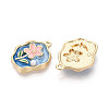Rack Plating Alloy Enamel and ABS Imitation Pearl Pendants ENAM-T024-87A-G-2