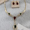Teardrop Alloy Rhinestone Pendant Necklaces & Stud Dangle Earrings Sets for Women FS-WGFB3C6-01-4