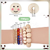 Printed Natural Wood European Beads WOOD-PH0002-79C-2