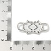 Rack Plating Brass Micro Pave Clear & Black Cubic Zirconia Eye Mask Connector Charms KK-L224-066P-3