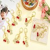 Brass Micro Pave Clear Cubic Zirconia Letter Pendant Keychain KEYC-SW00015-K-8