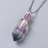 Natural Gemstone Perfume Bottle Pendant Necklaces NJEW-F251-09P-3