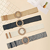 4Pcs 4 Colors Straw Woven Chain Belts with PP Plastic Ring Buckles AJEW-CY0001-80-7