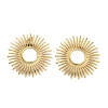 304 Stainless Steel Flower Stud Earrings for Women EJEW-U022-09G-1