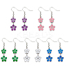 5 Pairs 5 Colors Alloy Enamel Flower Dangle Earrings EJEW-AN0004-76-1