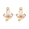 Brass Micro Pave Cubic Zirconia Pendants KK-N263-66G-1
