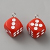 Opaque Resin Pendants RESI-WH0028-34P-17-1