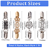 4Pcs 4 Styles Rectangle Zinc Alloy & Iron & Rhinestone Cardigan Clips AJEW-GF0010-43-2