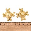 Woven Rhombus with Round Brass Stud Earrings EJEW-R025-02G-5