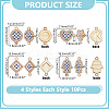 40Pcs 4 Styles Alloy Blue and White Enamel Links Connector Charms FIND-AR0006-07-2