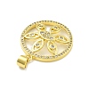 Rack Plating Brass Micro Pave Cubic Zirconia Pendants KK-D359-39G-2