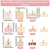 12Pcs 6 Styles Valentine's Day Brass Enamel Charms KK-BBC0023-89-2