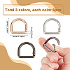 18Pcs 3 Colors Alloy Spring Gate Rings FIND-SC0014-05-2