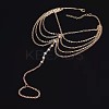 Alloy & Faceted Plastic Beads MultiLayer Tassel Toe Ring Anklets for Women FS-WG23F33-02-3