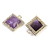 Natural Mixed Gemstone Faceted Square Charms G-I375-06G-3