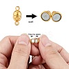 Round Brass Magnetic Clasps with Loops KK-D331-G-NF-4
