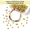 240Pcs 12 Colors Brass Grade A Rhinestone Spacer Beads KK-YW0002-34G-2