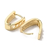 Brass with Clear Cubic Zirconia Hoop Earrings EJEW-B035-26KCG-2