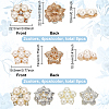 16Pcs 4 Styles Flower Shape Alloy Cabochons JEWB-FG0001-19-2