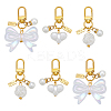 6Pcs 3 Styles ABS Imitation Pearl & Acrylic Pendant Decorations HJEW-WR00015-1